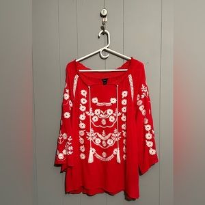 Medium Orange Boho Top